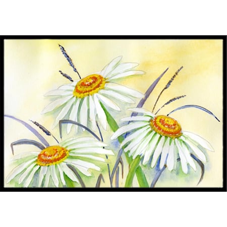 Carolines Treasures Daisies by Maureen Bonfield Indoor or Outdoor Mat- 18 x 27 BMBO1108MAT